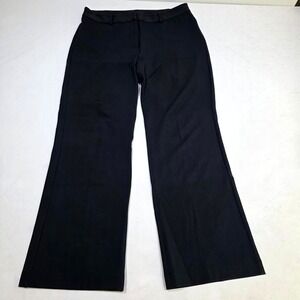 Lands End Dress Pants Womens 16 Black Wide Leg Ponte Knit Career Trousers